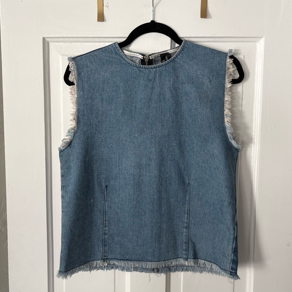 Topshop Blue Denim Tank Top Size 6